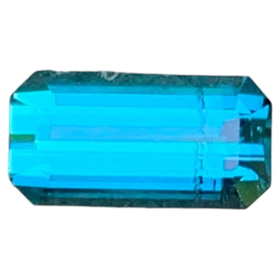 1.50 Carat Natural Loose Blue Color Tourmaline Emerald Cut Afghan Gemstone