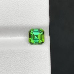 1.50 Carat Natural Loose Bluish Green Tourmaline Asscher Cut Afghan Gemstone