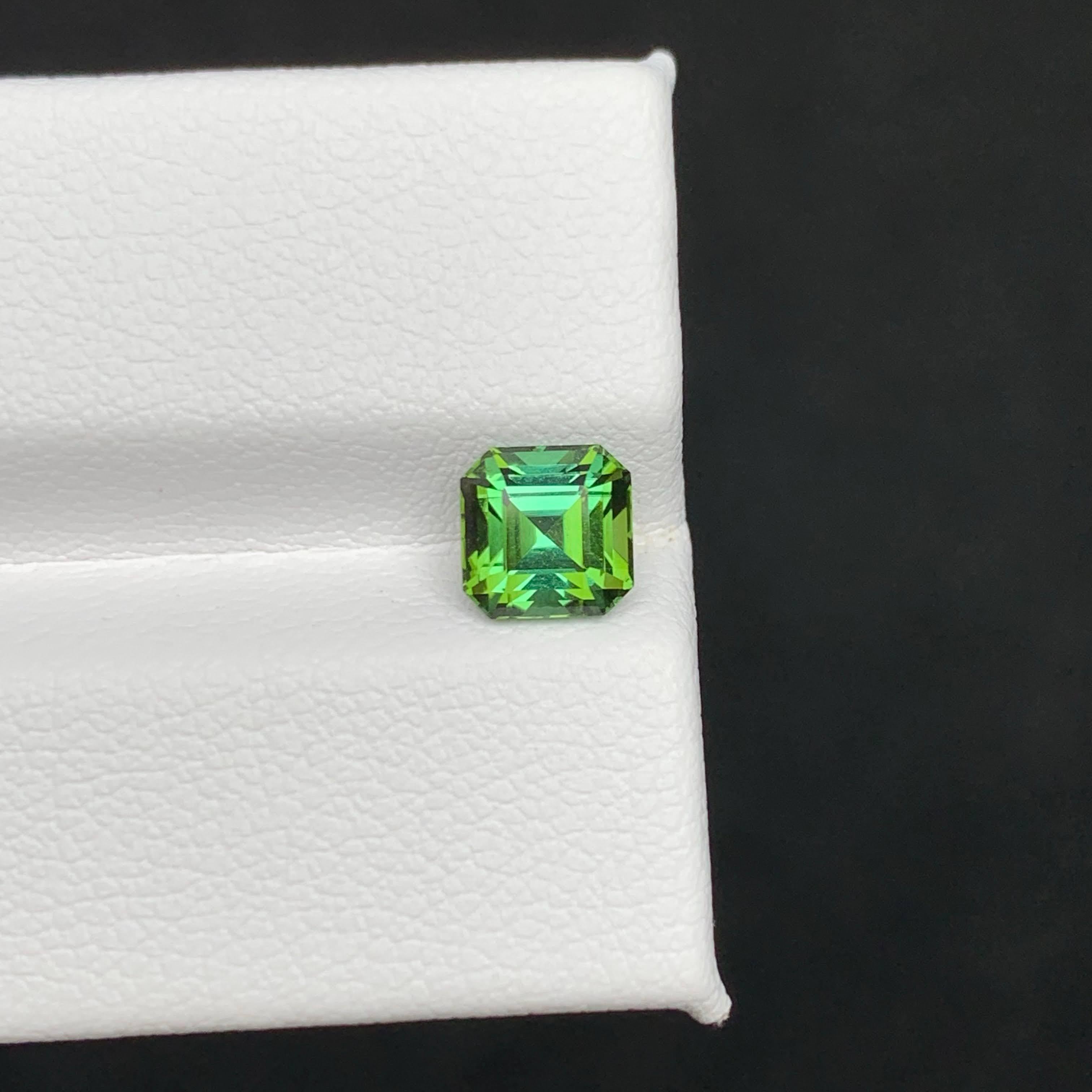 1,50 Carati di tormalina verde bluastra naturale sfusa con taglio Asscher Gemma afgana in vendita 3