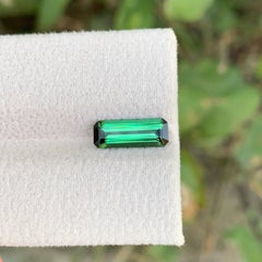1.50 Carat Natural Loose Green Tourmaline Stone Emerald Cut Afghan Gemstone