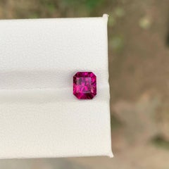 1.50 Carat Natural Loose Hot Pink Garnet Stone Emerald Cut African Gemstone