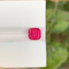 1.50 Carat Natural Loose Hot Pink Tourmaline Cushion Cut Afghan Gemstone