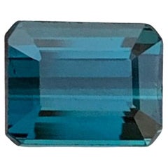 1.50 Carat Natural Loose Indicolite Tourmaline Emerald Shape Gemstone