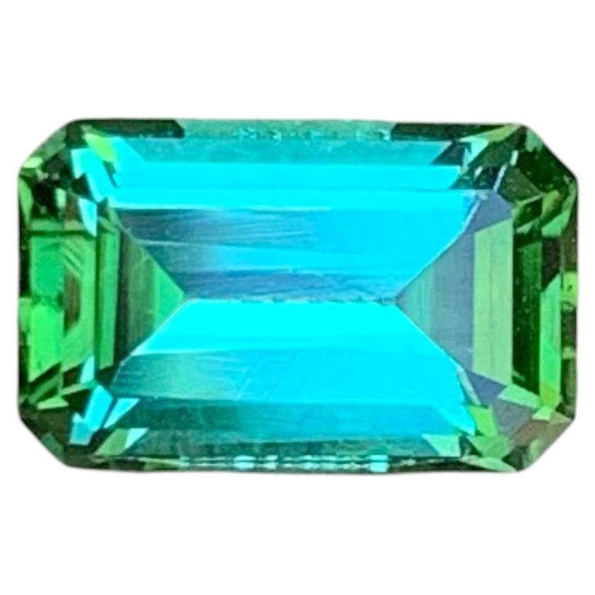 1.50 Carat Natural Loose Mint Green Tourmaline Emerald Cut Afghan Gemstone