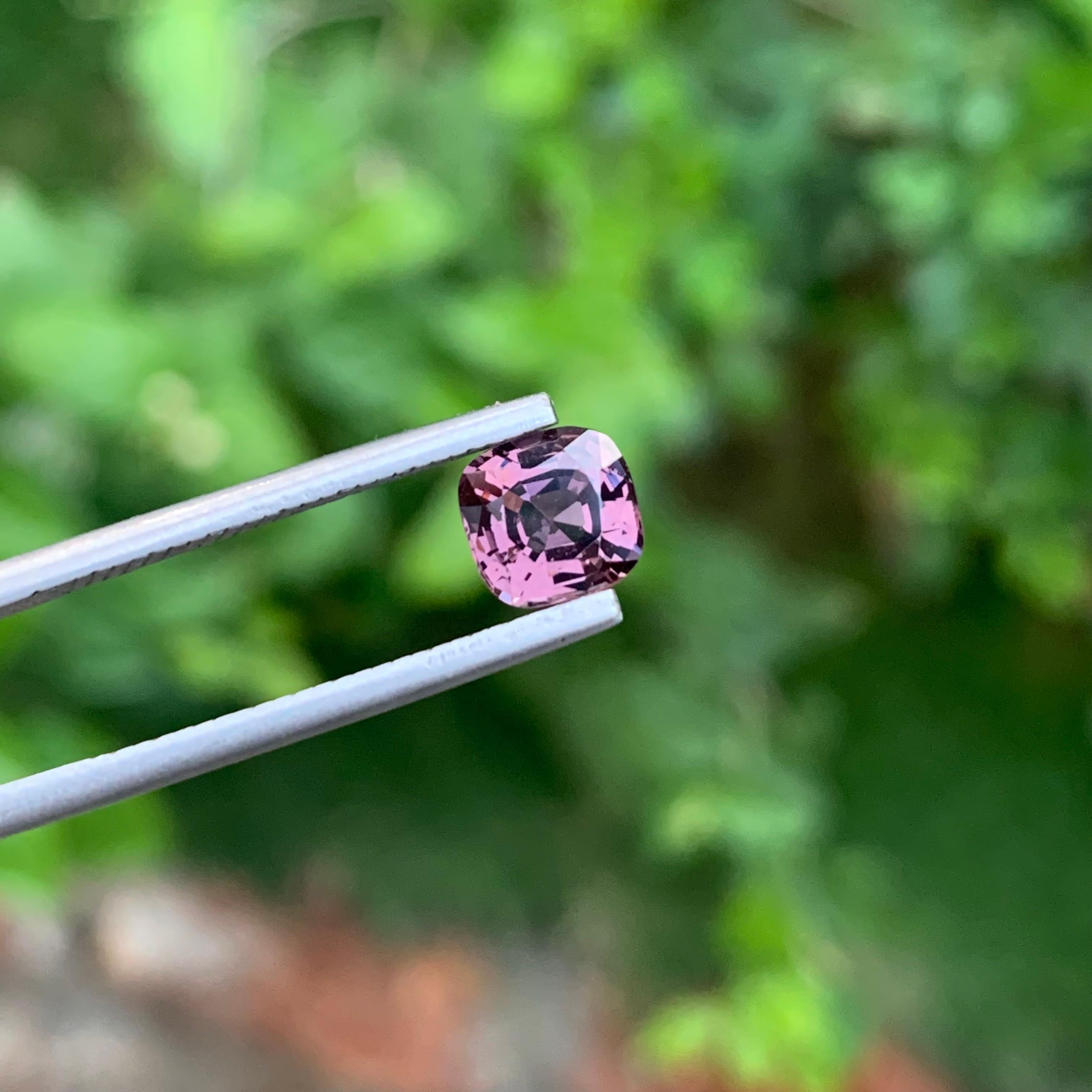 Arts and Crafts 1.50 Carat Natural Loose Pinkish Gray Spinel Gemstone From Madagascar Mine For Sale