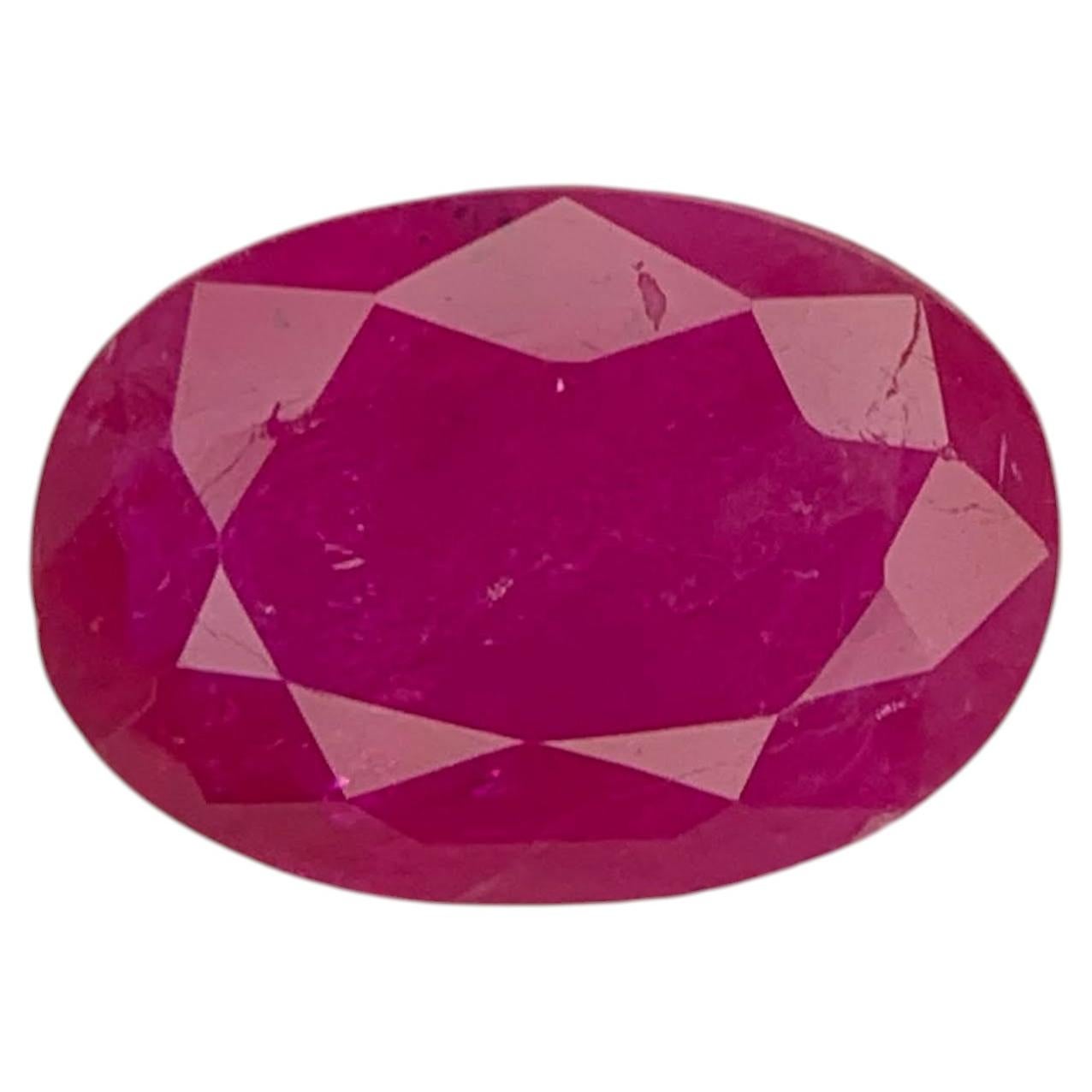 1.50 Carat Natural Loose Pinkish Red Ruby Stone Oval Cut Afghan Gemstone