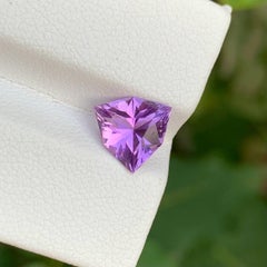 1.50 Carat Natural Loose Purple Amethyst Stone Trilliant Cut Brazilian Gemstone