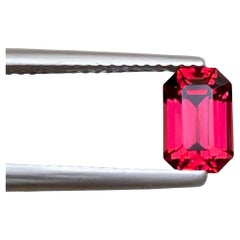 1.50 Carat Natural Loose Red Garnet Stone Emerald Cut Tanzanian Gemstone