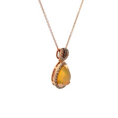 Collana con ciondolo d'oro vintage Le Vane da 1,50 carati con opale e diamante