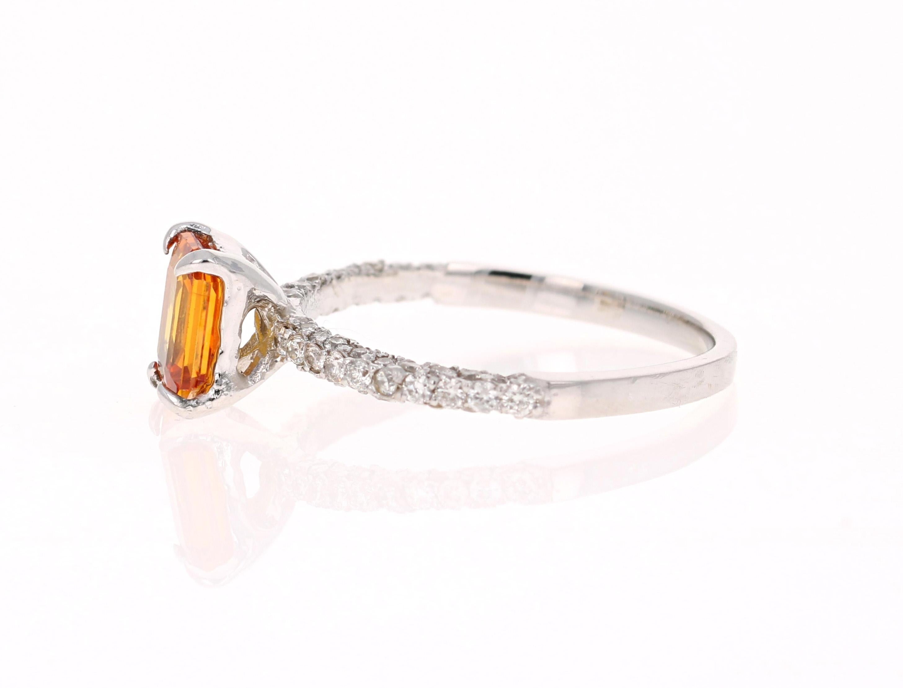 orange sapphire gold ring