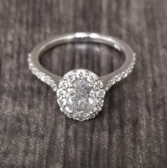 1.50 Carat Oval Diamond Halo Ring total weight