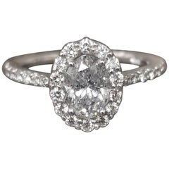1.50 Carat Oval Diamond Halo Ring total weight