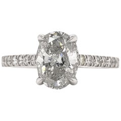 1.50 Carat Oval Diamond Hidden Halo Engagement Ring