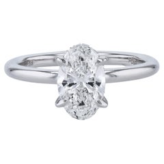 1.50 Carat Oval Diamond Platinum Engagement Ring