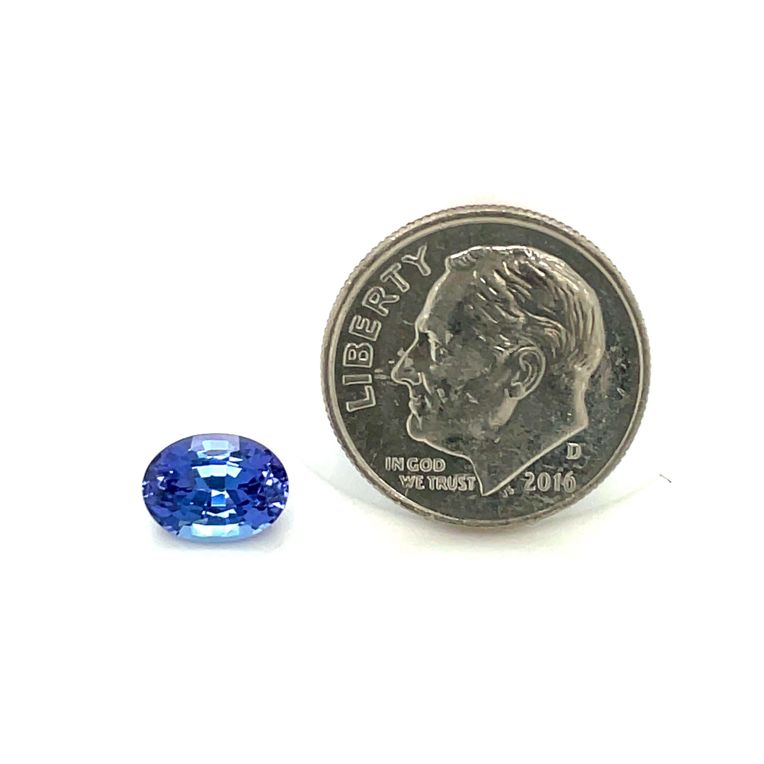 1.50 Carat Oval Loose Unset Tanzanite Gemstone For Sale 1