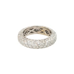 1.50 Carat Pave Diamond Band Ring 18 Karat in Stock
