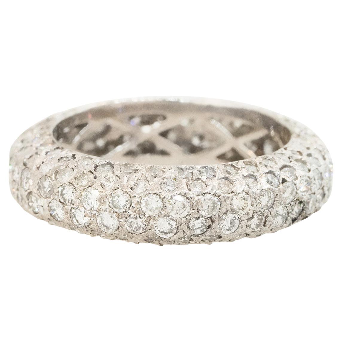 Anello a fascia con diamanti da 1,50 carati 18 carati in stock
