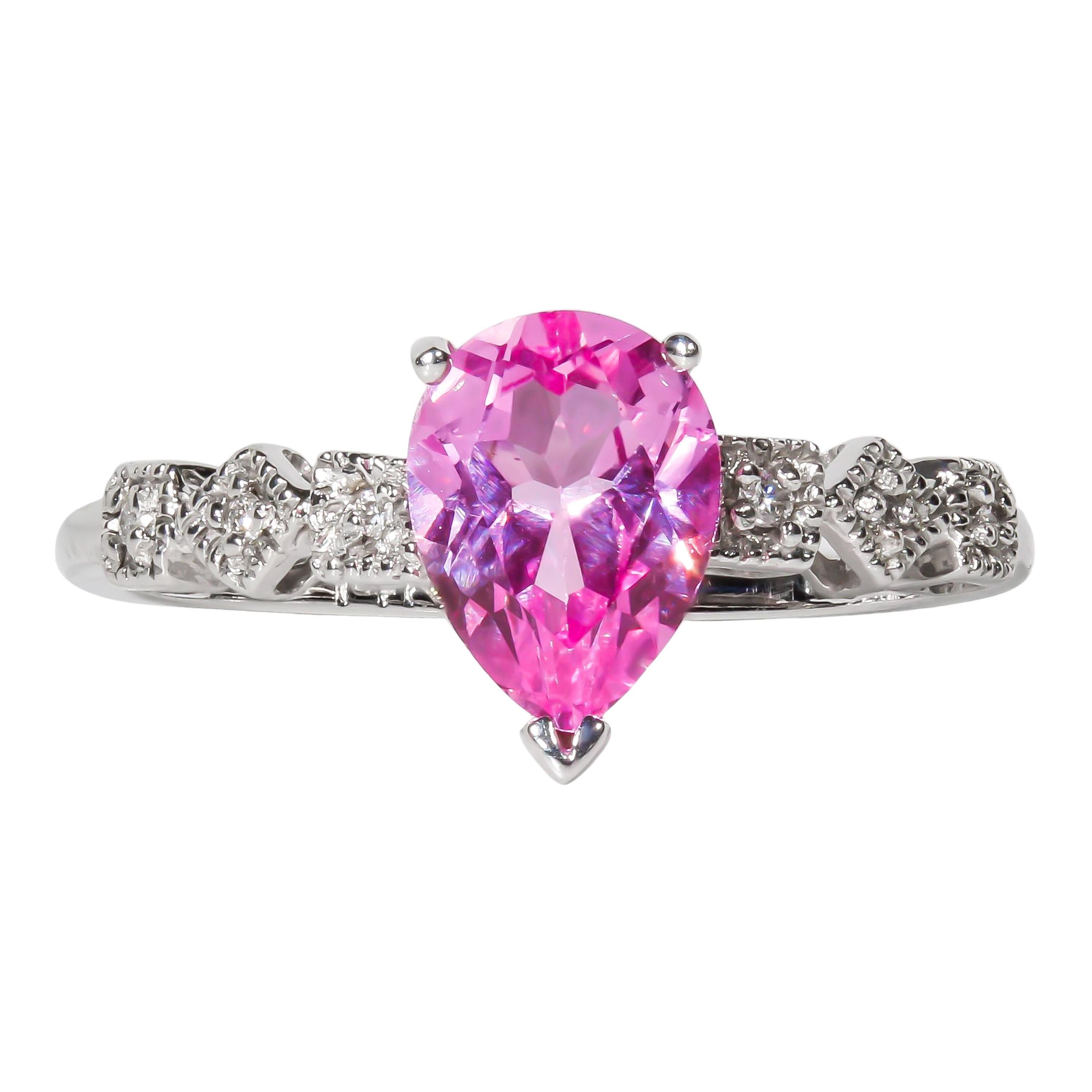 1.50 Carat Pink Topaz and Diamond Cocktail Ring