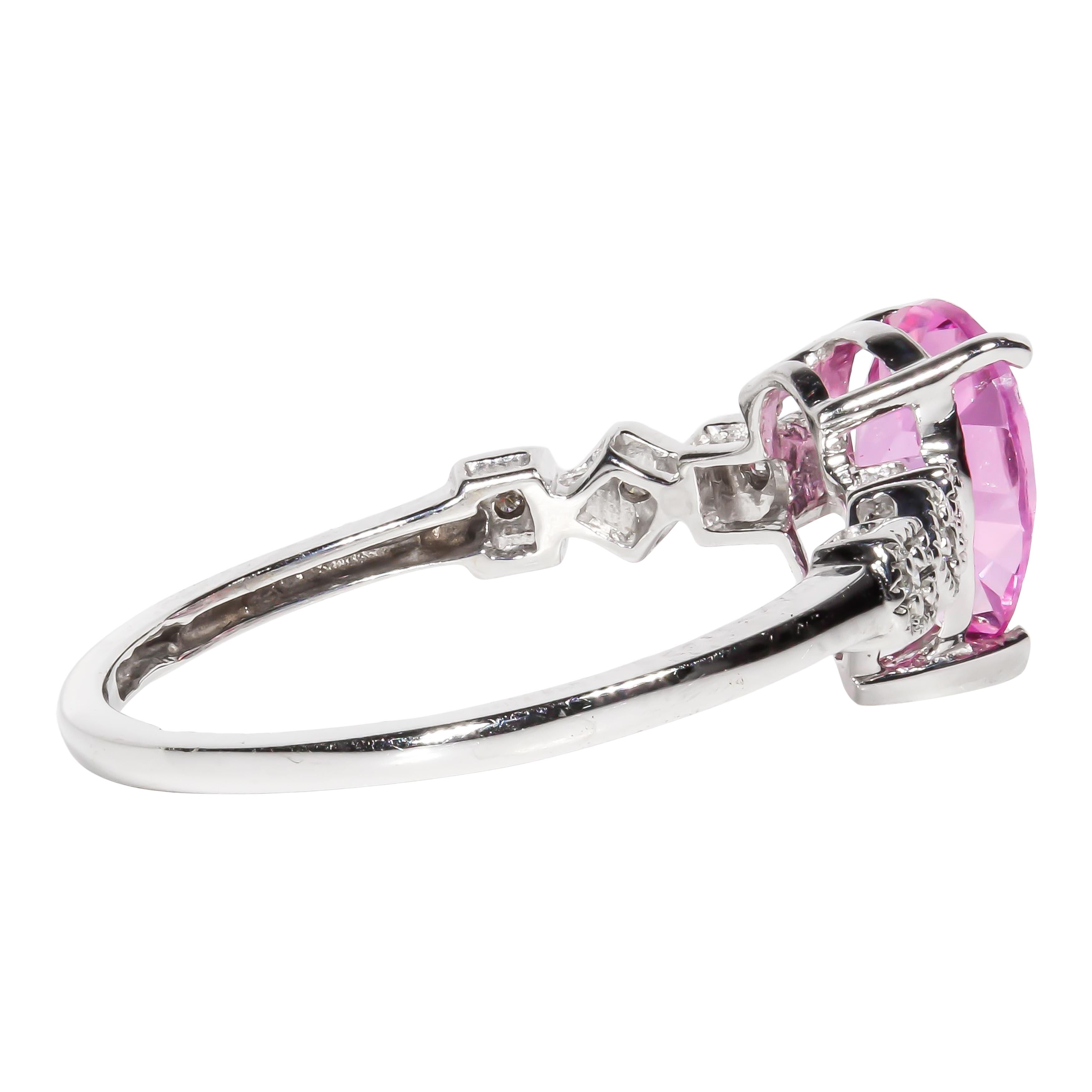 Pear Cut 1.50 Carat Pink Topaz and Diamond Cocktail Ring