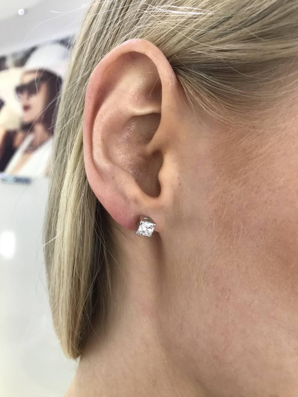 princess cut diamond earrings 1.5 carat
