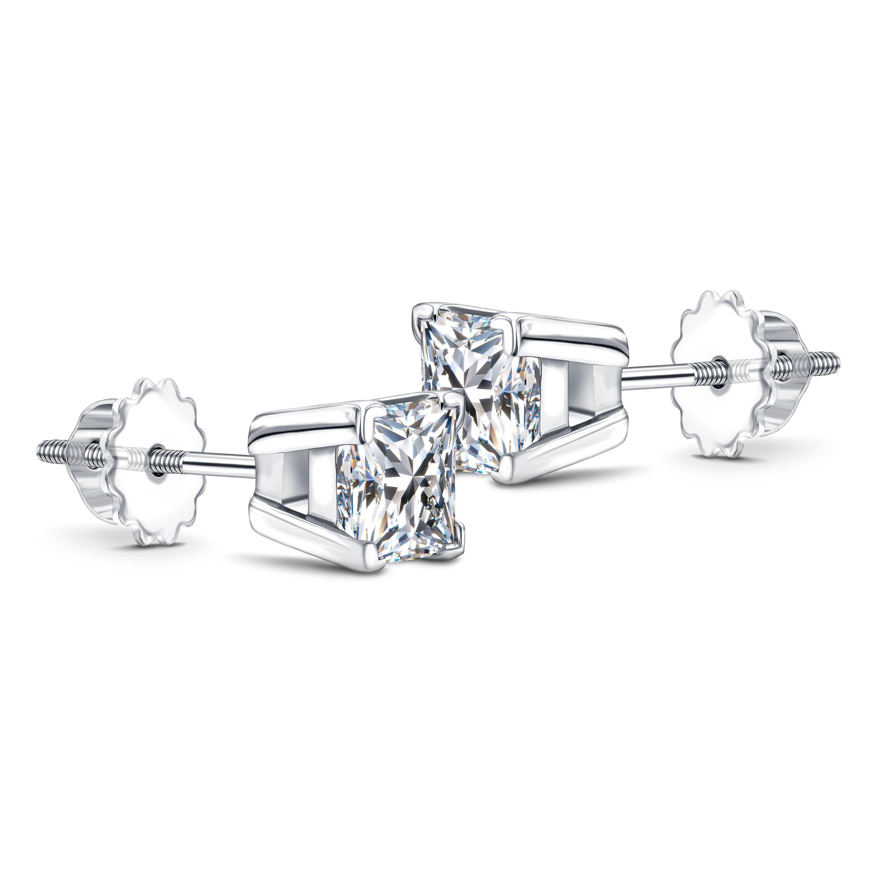 1.5 carat princess cut diamond earrings