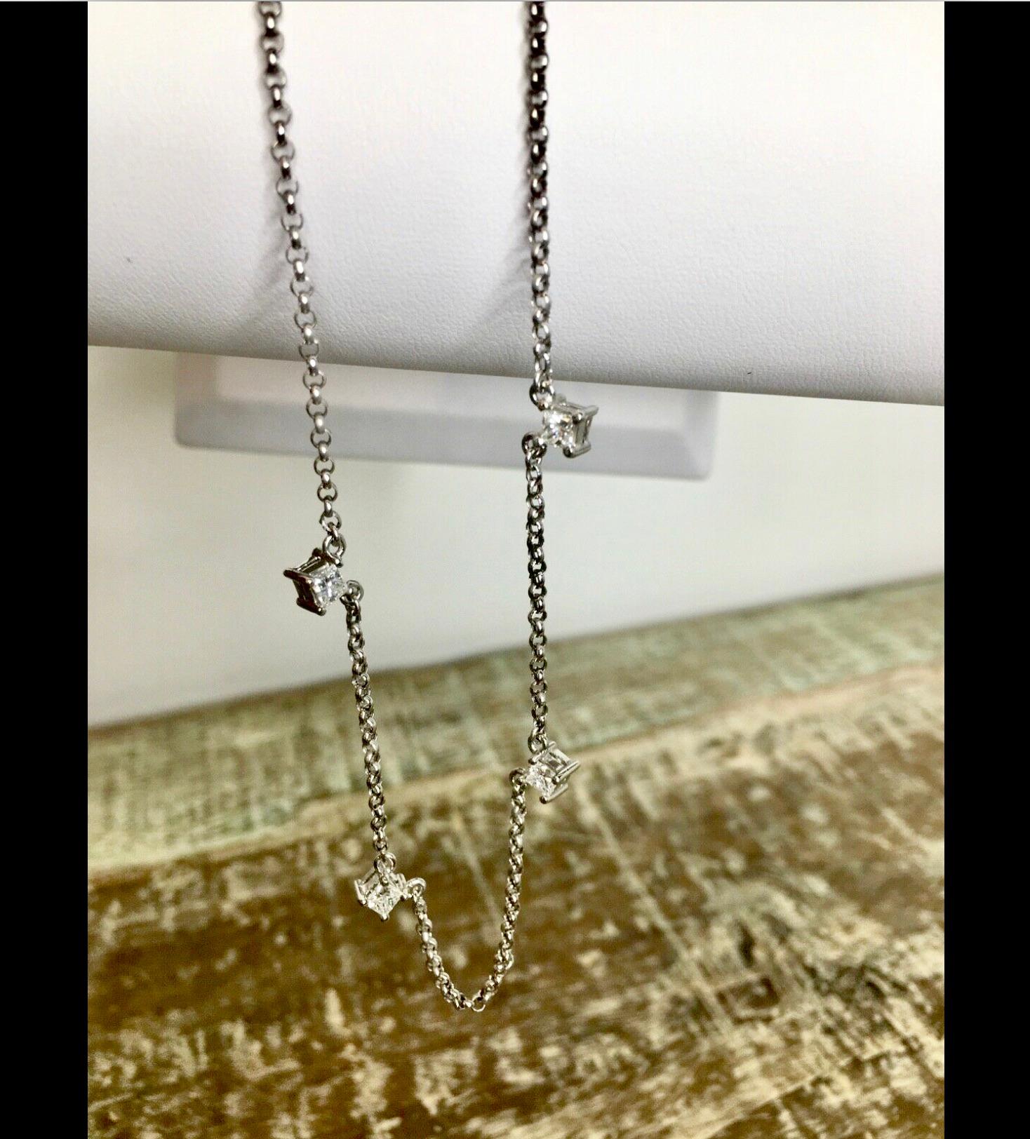 1,50 Karat Diamant im Prinzessinnenschliff pro Yard Halskette (Moderne)