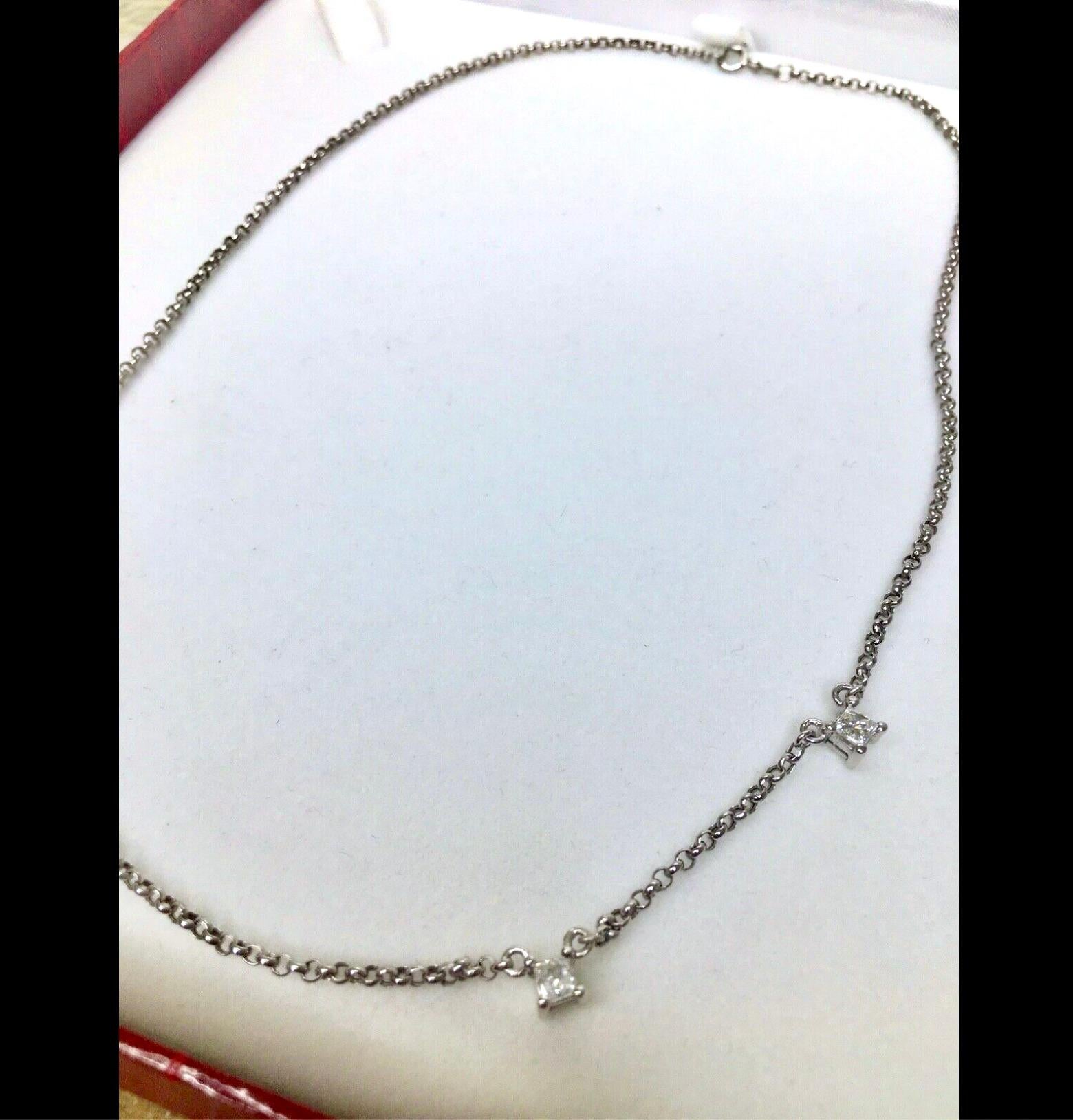 1,50 Karat Diamant im Prinzessinnenschliff pro Yard Halskette 2