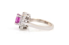 1.50 Carat Princess Cut Pink Sapphire Ring with Diamonds