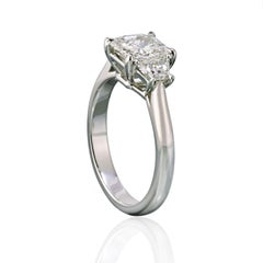 1.50 Carat Radiant Cut Diamond H/SI2 GIA Three-Stone Engagement Ring