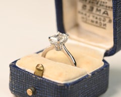 1.50 Carat Ring. GIA Emerald Cut Diamond Solitaire Engagement Ring Prong I VS2