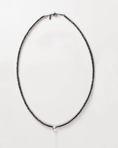 1.50 Carat Rough White and 32.24 Carat Facetted Black Diamond Collier Necklace