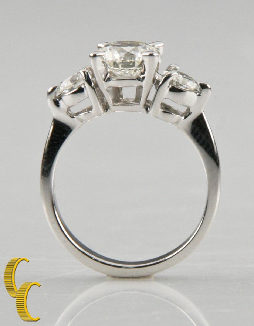 Round Cut 1.50 Carat Round Brilliant 18 Karat White Gold Ring with EGL Certified For Sale