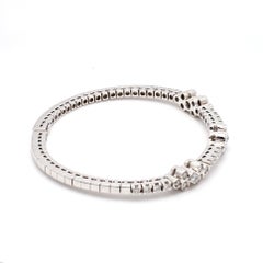 Bracciale da polso in oro bianco 18 carati da 1,50 carati con diamante tondo brillante I SI1
