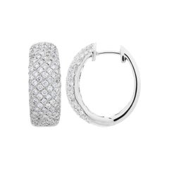 1.50 Carat Round Cut Diamond Hoop Earrings in 18 Karat White Gold 1.50 Carat Round Cut Diamond Hoop Earrings in 18 Karat White Gold