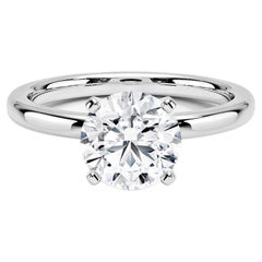 1.50 Carat Round Diamond 4-Prong Ring in 14k White Gold