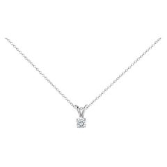 1.50 Carat Round Diamond Solitaire Pendant in 14 Karat White Gold