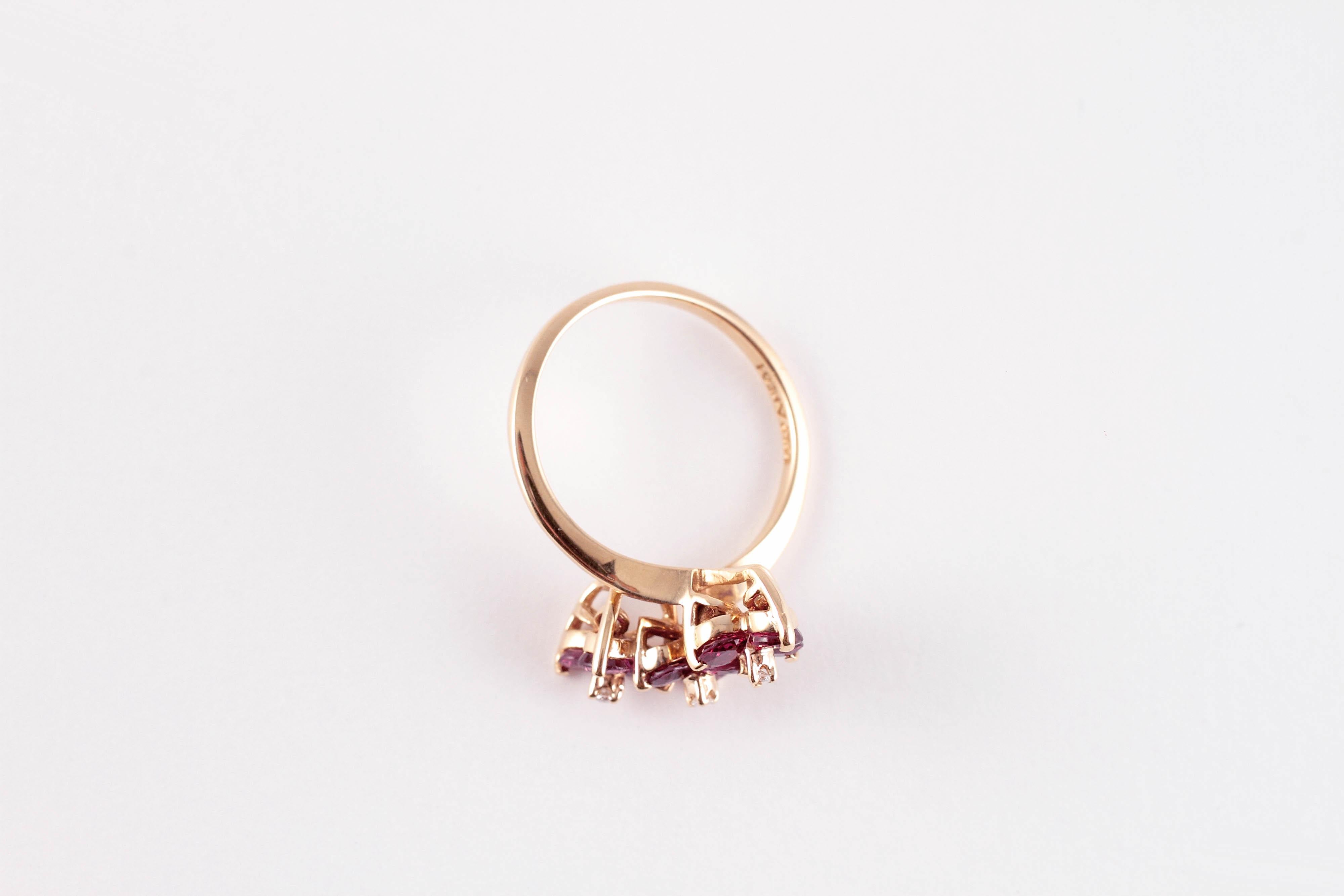 Anillo de diamantes rubí de 1,50 quilates en venta 3