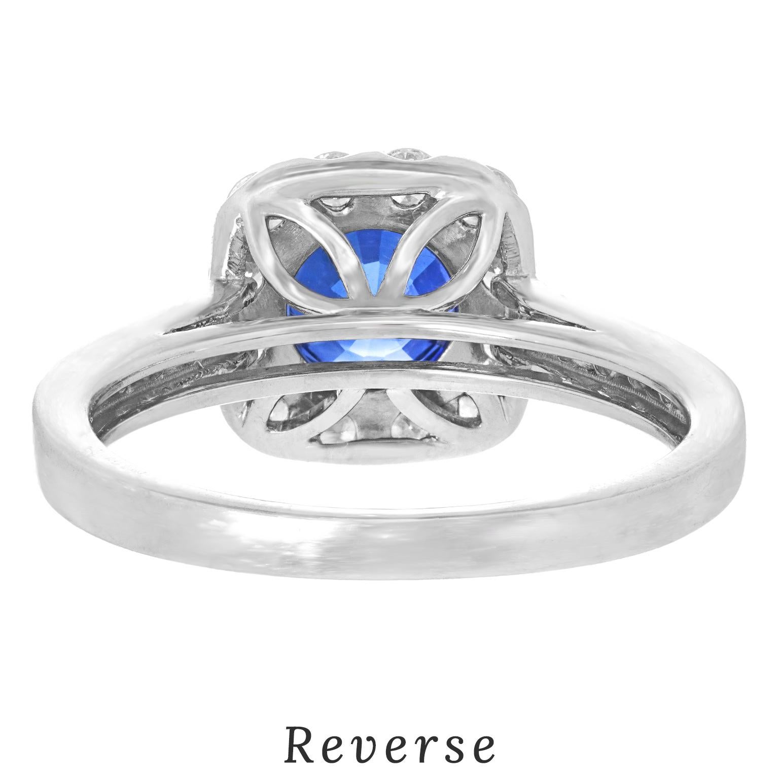 1.50 Carat Sapphire and Diamond Ring 14k For Sale 5