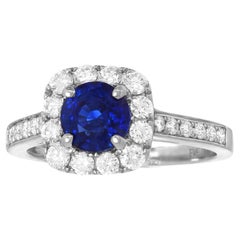 1.50 Carat Sapphire and Diamond Ring 14k
