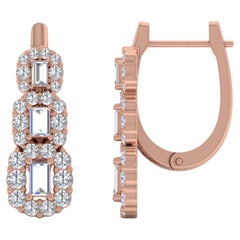 1.50 Carat SI Clarity HI Color Diamond Earrings 18 Karat Rose Gold Jewelry