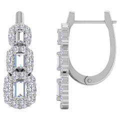 1,50 Karat SI Reinheit HI Farbe Diamant-Ohrringe 18 Karat Weißgold Schmuckschmuck