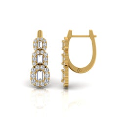1,50 Karat SI Reinheit HI Farbe Diamant-Ohrringe 18 Karat Gelbgold Schmuckschmuck