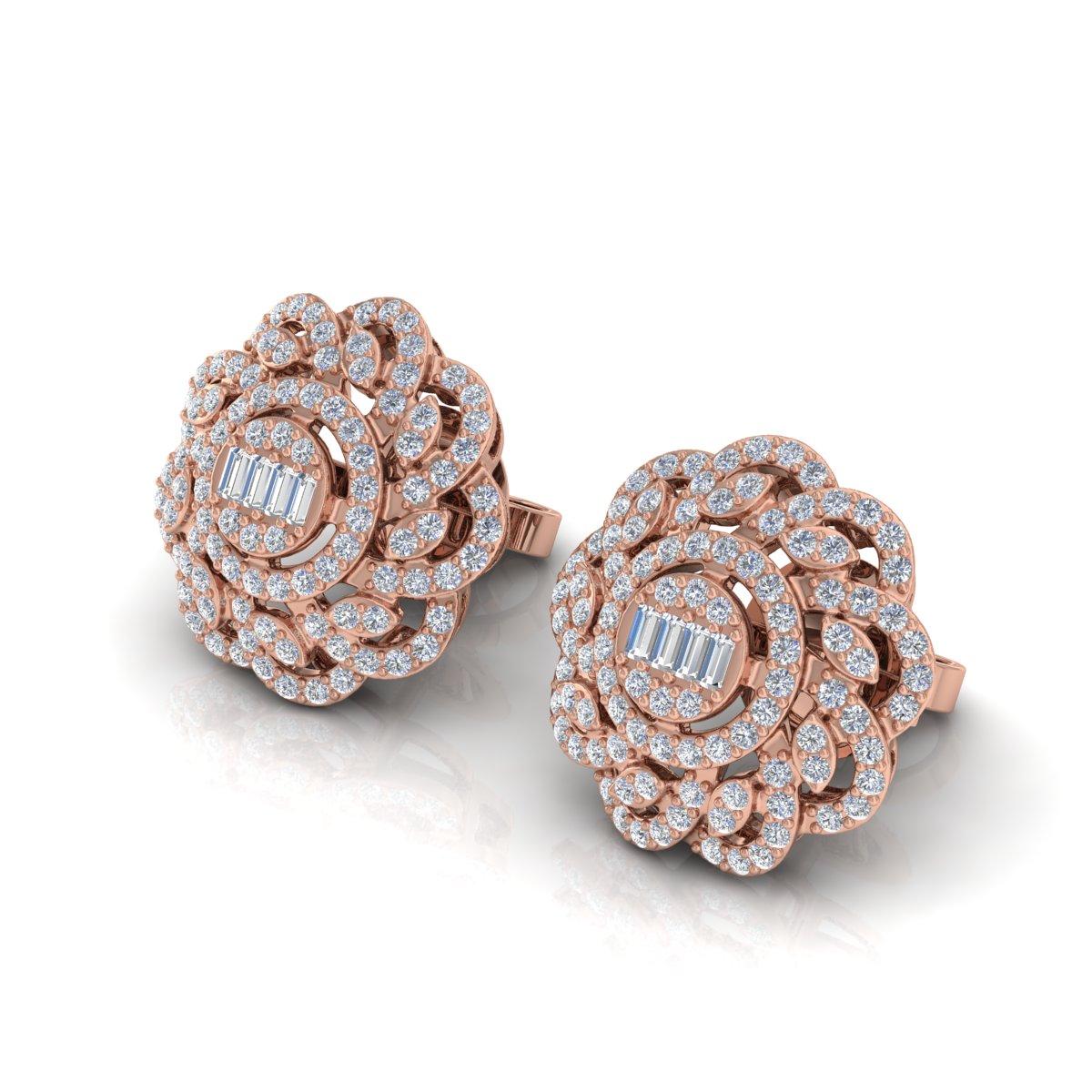 Cast from 14-karat gold, these exquisite earrings are handset with 1.50 carats of sparkling diamonds.

FOLLOW SPECTRUM JEWELS storefront to view the latest collection & exclusive pieces. Spectrum Jewels is proudly rated as a Top Seller on 1stdibs