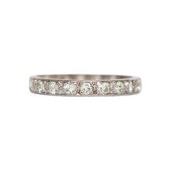 Vintage 1.50 Carat Total Weight Diamond Platinum Wedding Band