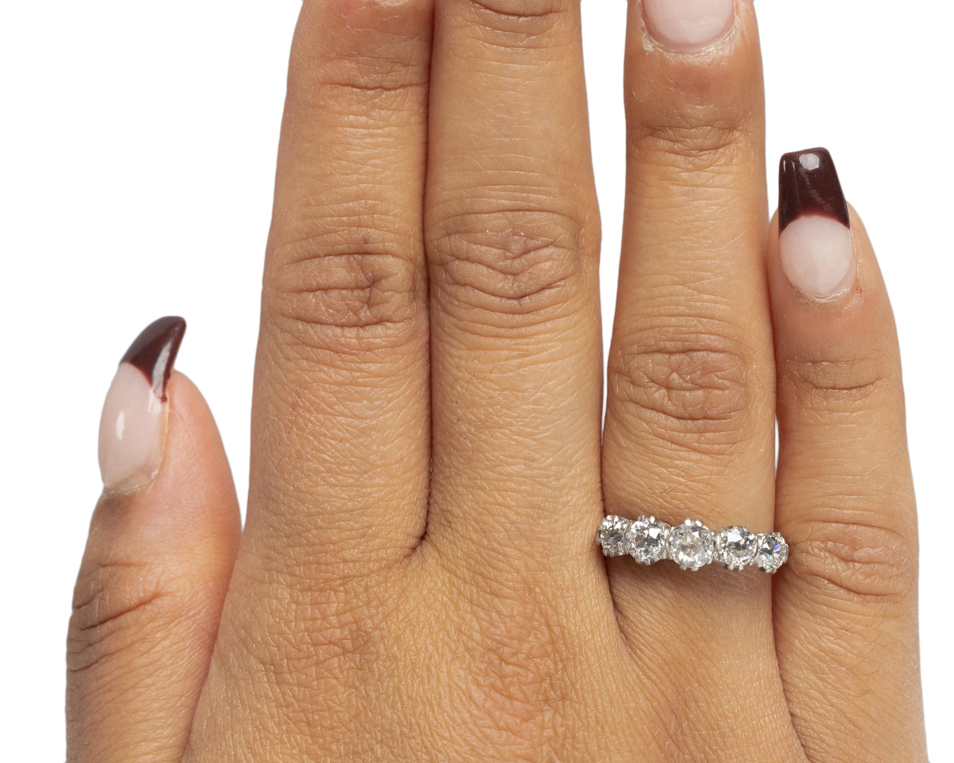 Women's 1.50 Carat Total Weight Edwardian Diamond Platinum Engagement Ring