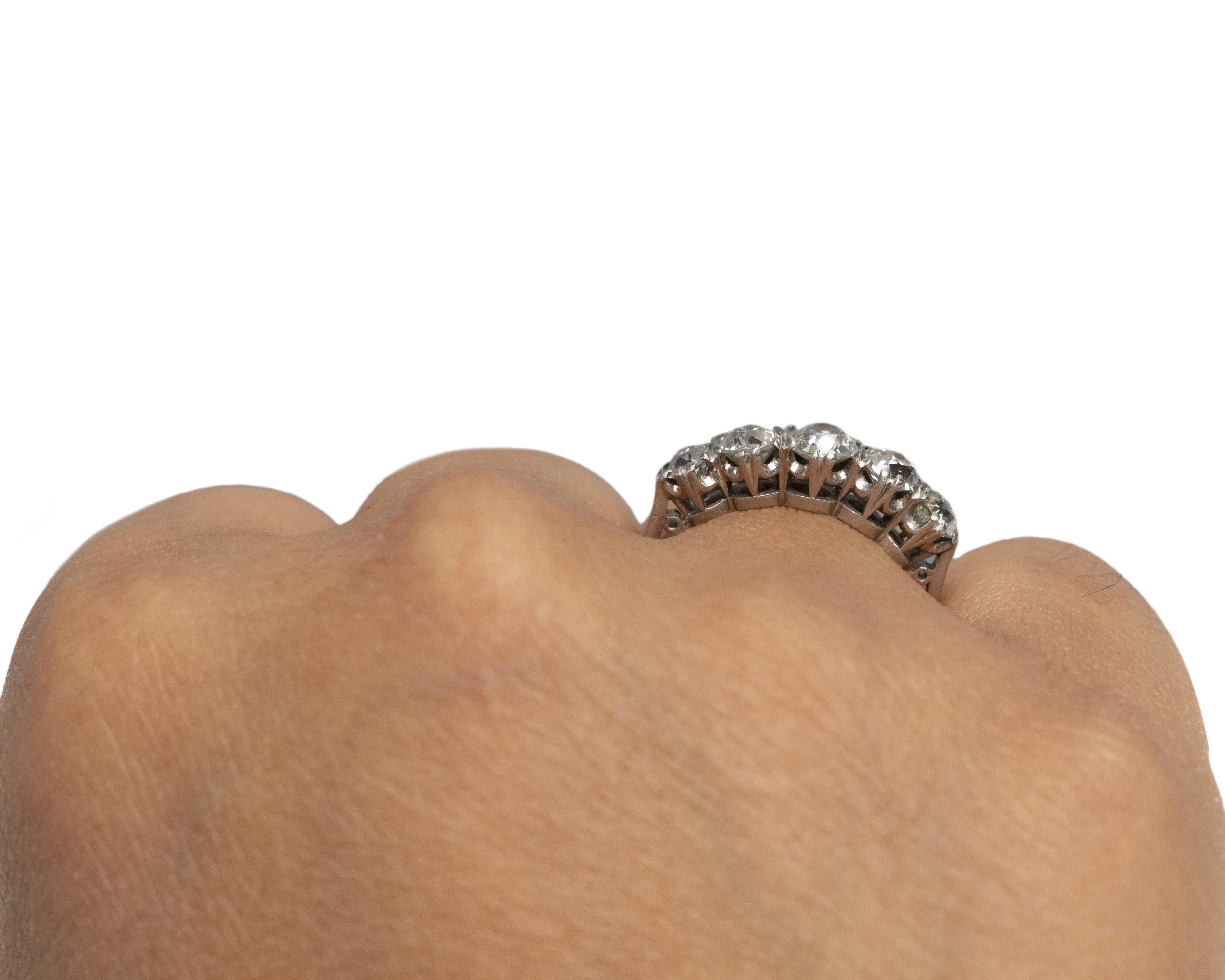 1.50 Carat Total Weight Edwardian Diamond Platinum Engagement Ring 1