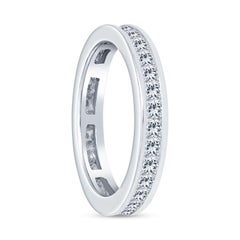 1.50 carati di peso totale di diamante taglio principessa in platino per l'eternità