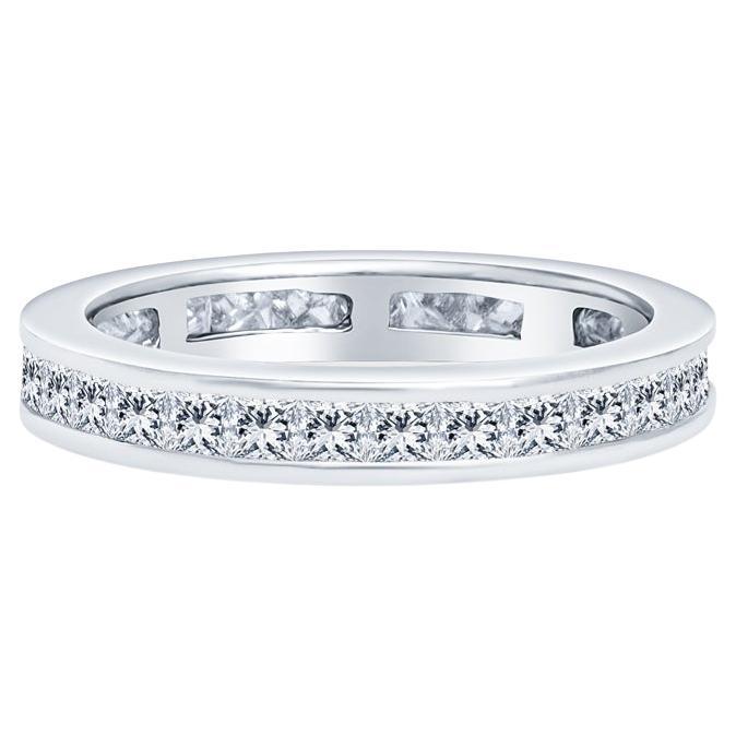 1,50 Karat Gesamtgewicht Prinzessinnenschliff Diamant Platin Eternity-Ring  im Angebot