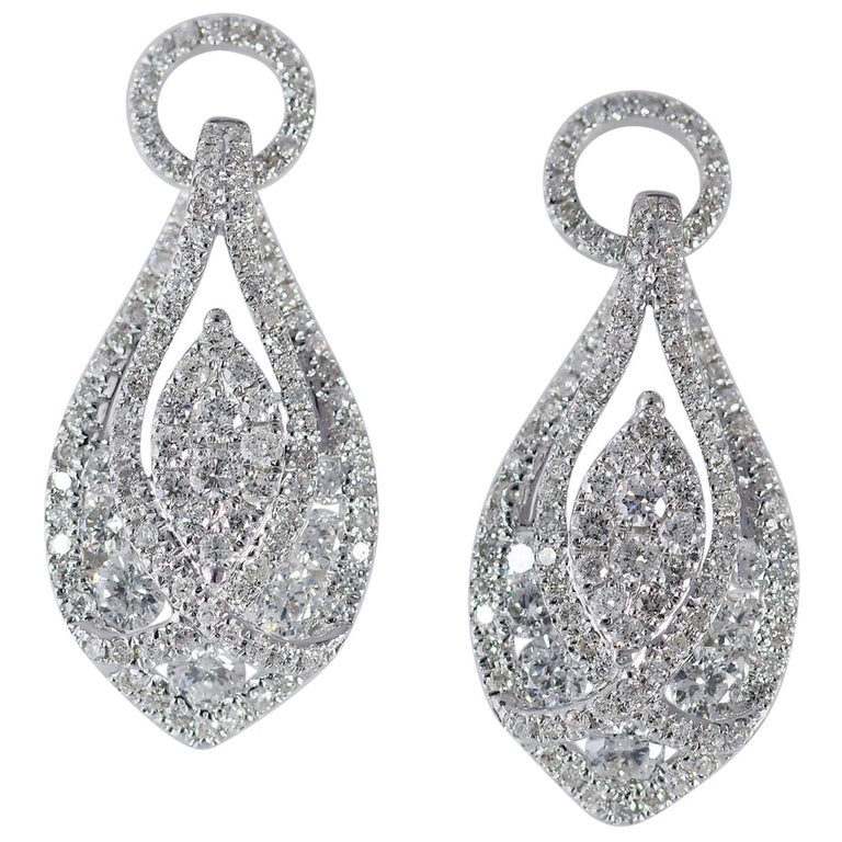 1.50 Carat Diamond Earring Enhancers 14 Karat White Gold 'Studs Not