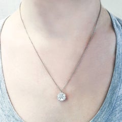 1.50 Carat Tw Heart Shape Diamond Cluster Pendant 18 Karat White Gold